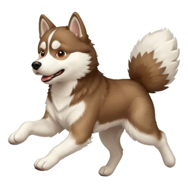 a husky dog running towards the left sticker