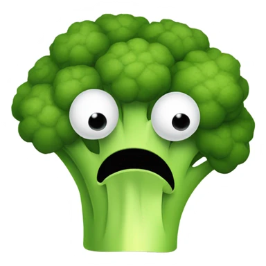 Very sad broccoli with hands on eyes sticker
