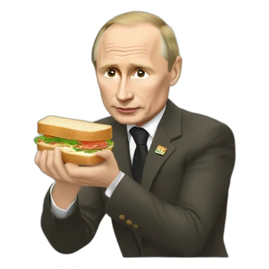 Putin eats a caviar sandwich sticker