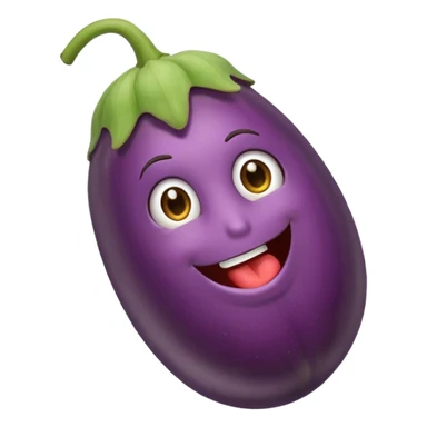 Eating a eggplant sticker