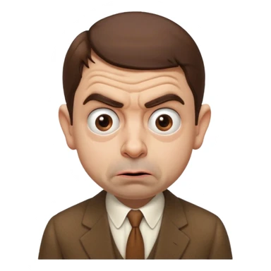 mr bean confused face sticker