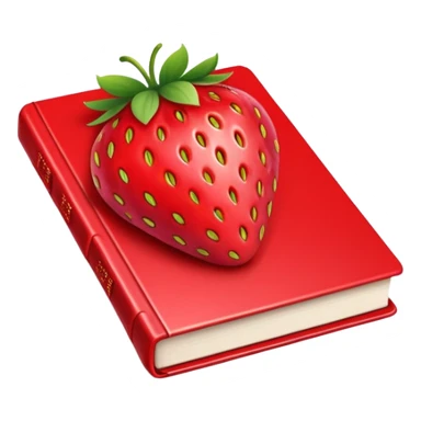book with strawberry printed on the cover sticker