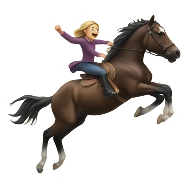 girl falling off a horse bolting  sticker