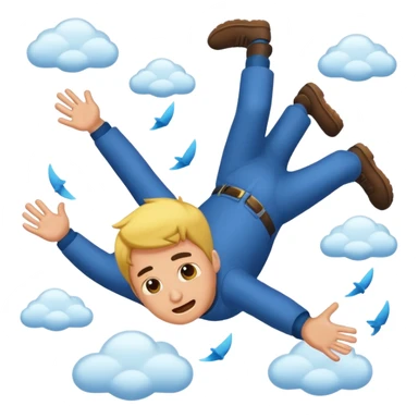 A man falling from the sky sticker