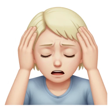 Face clutching head in agony and pain sticker