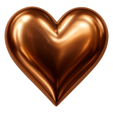 heart with a metallic copper finish sticker
