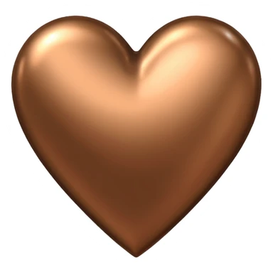 heart with a metallic bronze finish sticker