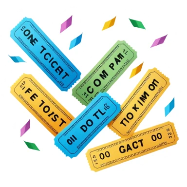 Concert tickets falling from the sky  sticker