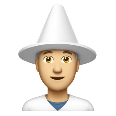 white guy with a white cone hat  sticker