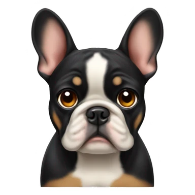 Black-and-tan French bulldog with sad puppy eyes  sticker