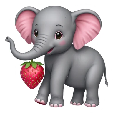 elephant on a strawberry sticker