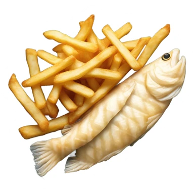 Haddock fish and fries sticker