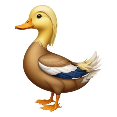 duck with long blonde hair sticker