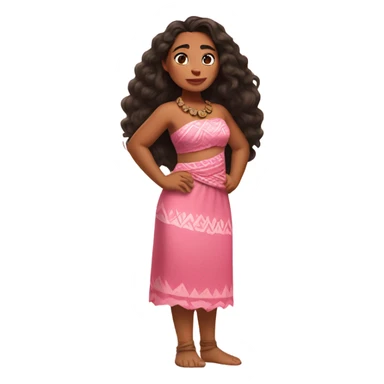 Moana wearing a pink dress  sticker