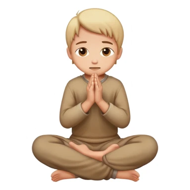 person kneeling and begging, hands clasped sticker