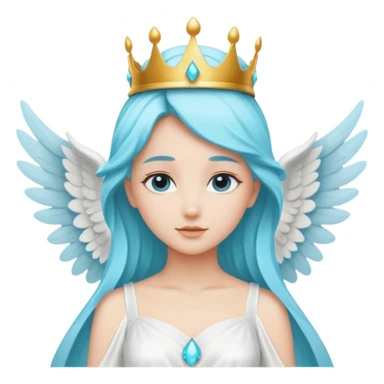 an angel with a cyan crown on her head, 4 wings sticker