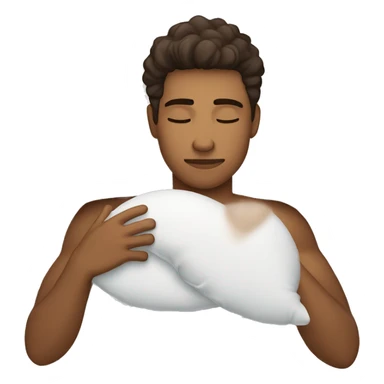young brown man sleeping with white pillow sticker