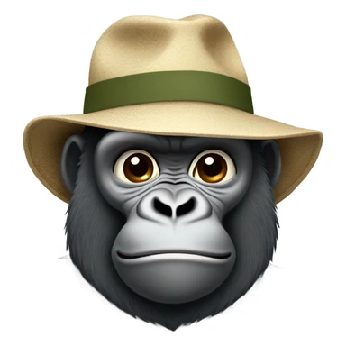 Gorilla in safari hat sticker