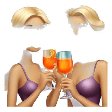 Three beautiful mermaids (light skin) drinking aperol sticker