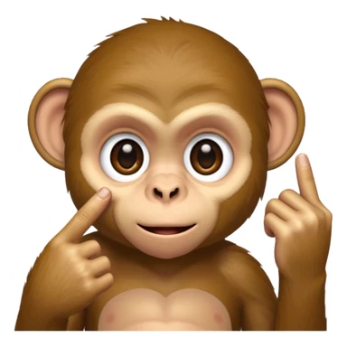 A monkey pulling his eyelid down with one finger sticker