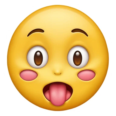 Emoji sticking its tongue out and drooling while looking up ecstatic sticker