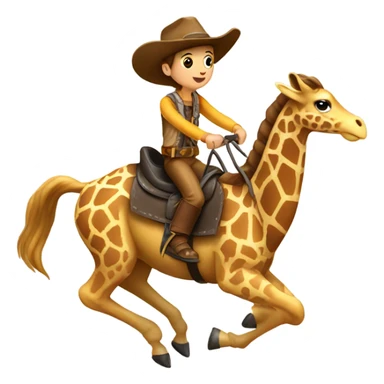 A giraffe riding a bronco sticker