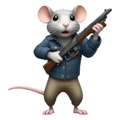 Rat shooting a gun sticker