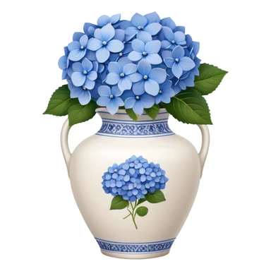 white vase with blue flowers sticker