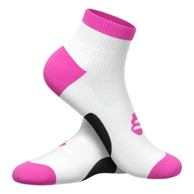 Pilates grip sock white pink  sticker