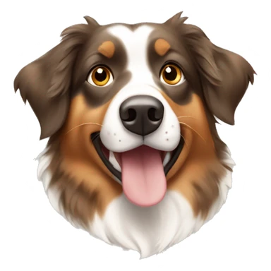 tan brown and white spotted Australian shepherd  sticker