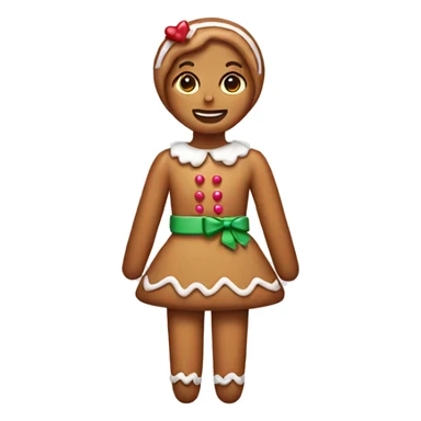 Gingerbread girl with a bow sticker