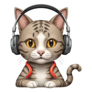 cat in headphones with a blunt in his hand  sticker