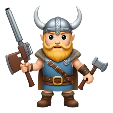 Viking with guns sticker