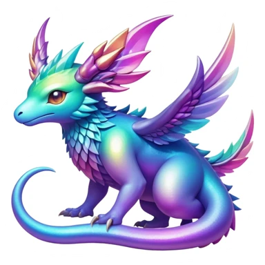 Epic divine legendary complex detailed iridescent gradients aesthetic-Fakémon-creature-scenery sticker
