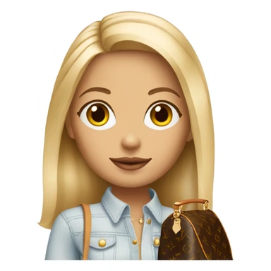 Blonde girl with louis vuitton bag sticker