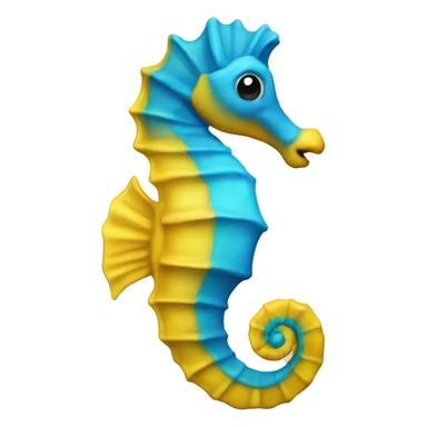 Yellow-blue seahorse  sticker