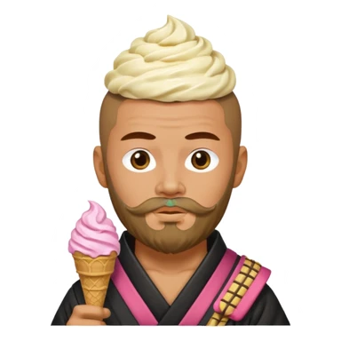 SAMURAI WITH EAT ICE CREAM BEARD GAY sticker
