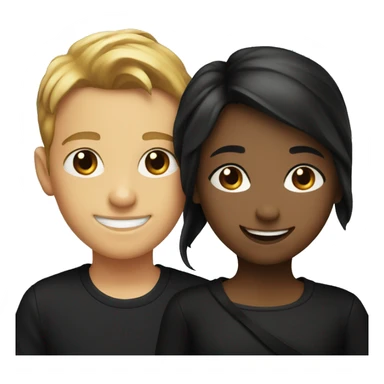 smiling boy and girl in black outfits sticker