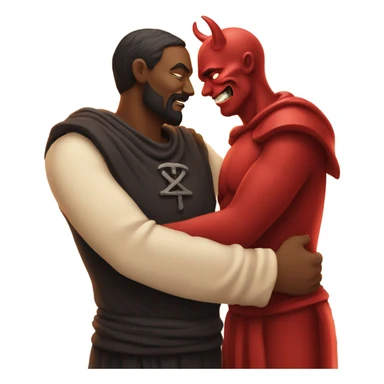 god cuddling with satan sticker