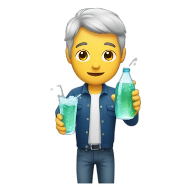 A man obsessed with sparkling water sticker