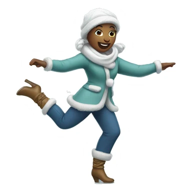 Lady dancing in snow  sticker