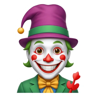 poker card with a funny jolly joker sticker