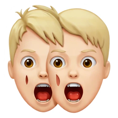two children scream loudly sticker