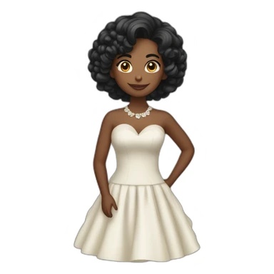 Moça morena de vestido cor preta sticker