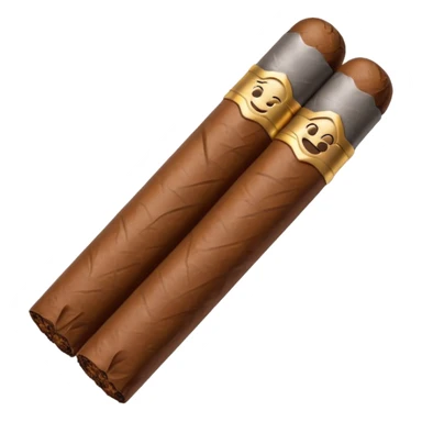 Emoji-style cigar icon, dark brown wrapper, subtle smoke, minimalistic, clean silhouette sticker