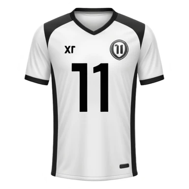 White and black soccer jersey with number 1 with and a logo on it sticker