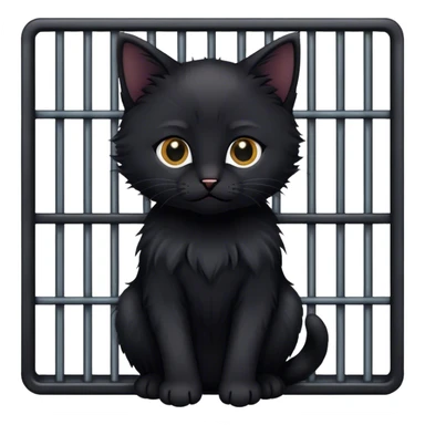 Black kitten in jail sticker