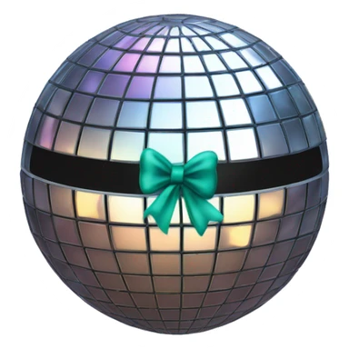 disco ball with pick bow on top  sticker