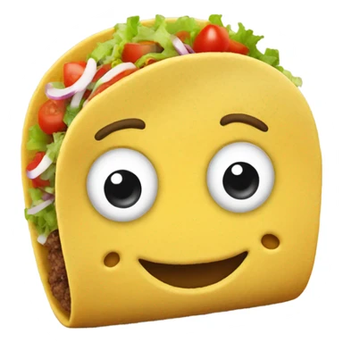 Taco with a happy face dotted eyes  sticker