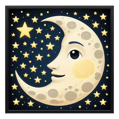 
esta noche solo las lula y estrellas sin fondo sticker